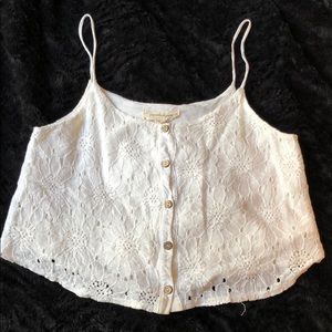 Painted Threads Flower Button Tank